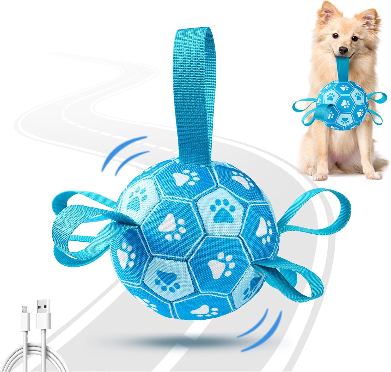 Interactive Dog Ball Toy with Tug Straps – Durable Plush Fetch & Training Toy for Small, Medium & Large Dogs