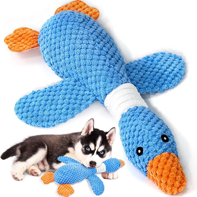 Plush Squeaky Duck Dog Toy – Soft Interactive Chew Toy for Dogs