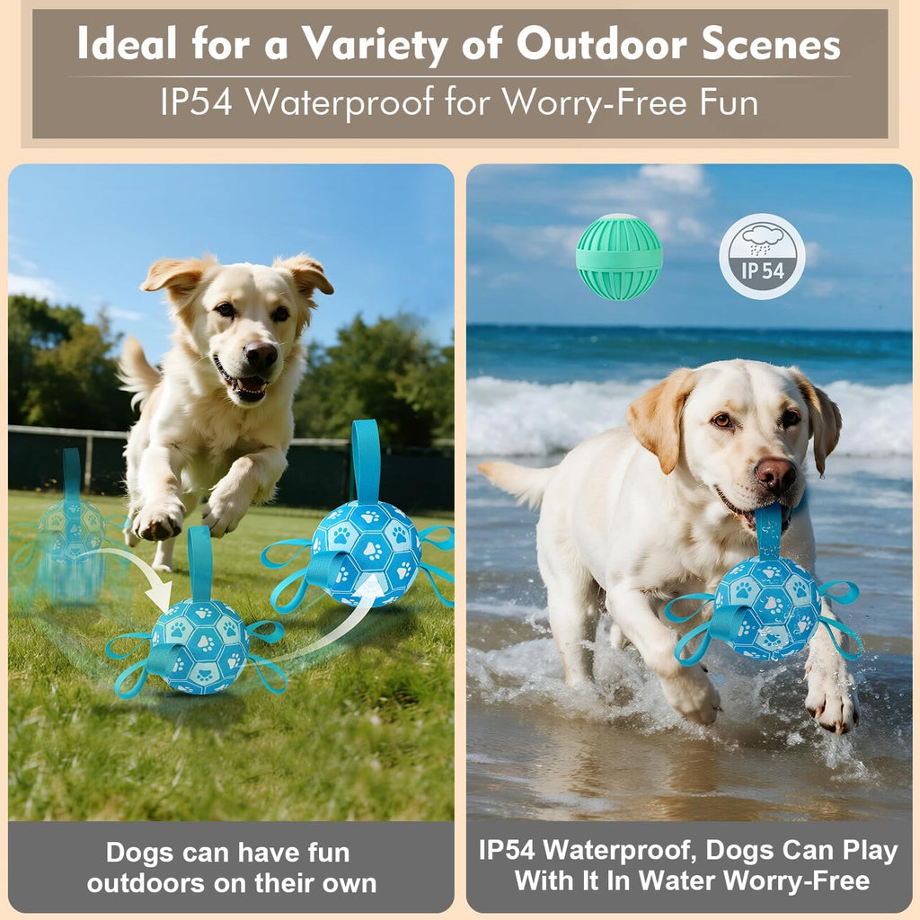 Interactive Dog Ball Toy with Tug Straps – Durable Plush Fetch & Training Toy for Small, Medium & Large Dogs