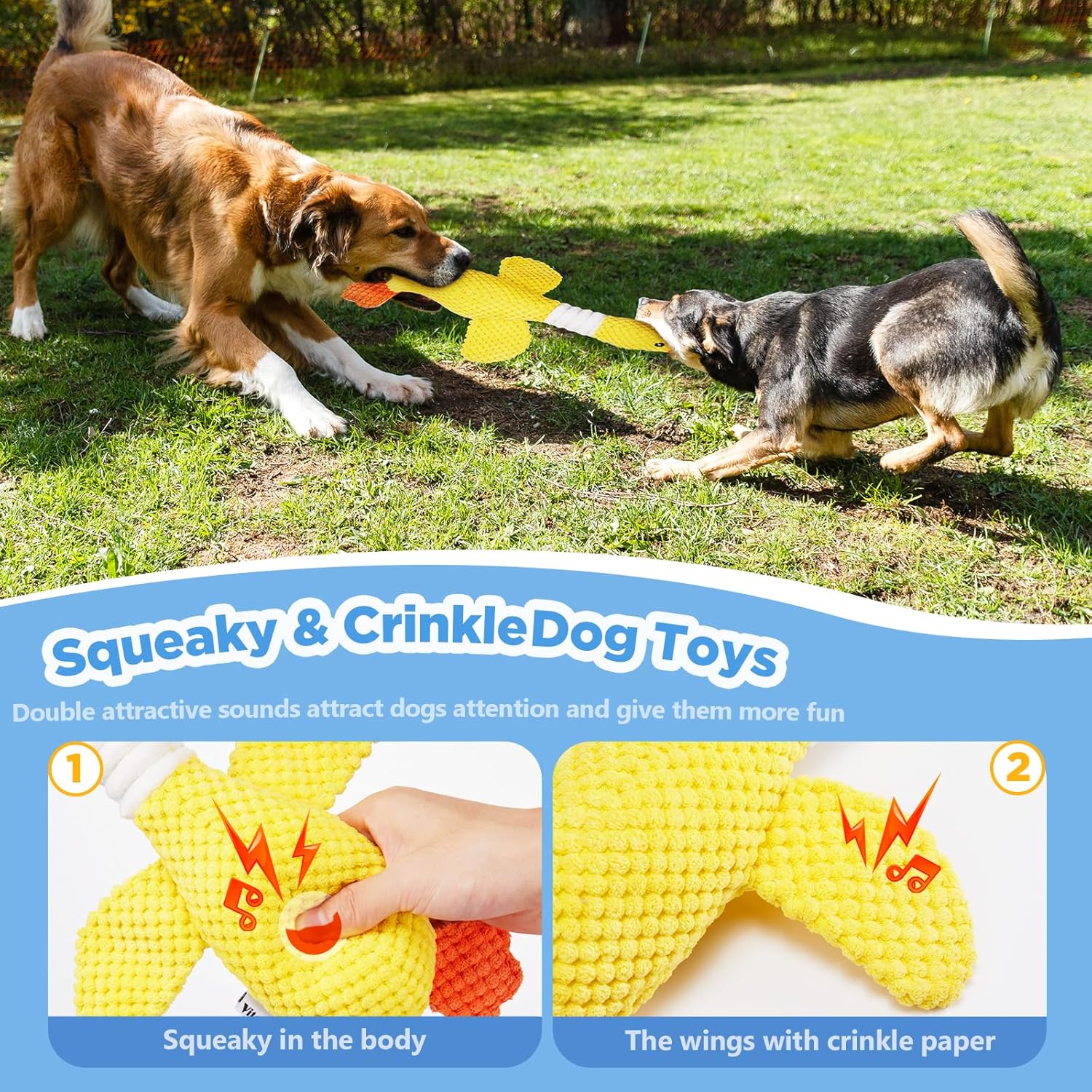 Plush Squeaky Duck Dog Toy – Soft Interactive Chew Toy for Dogs