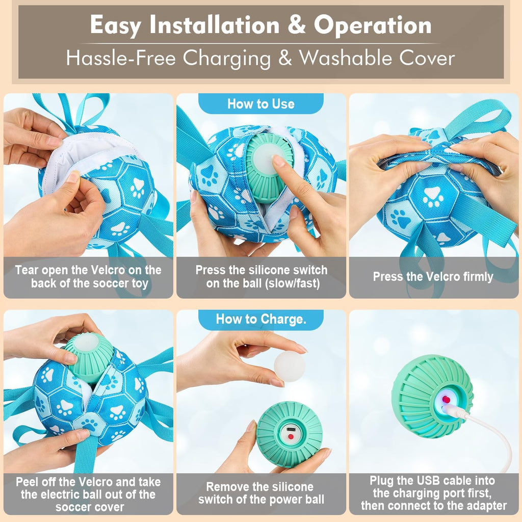 Interactive Dog Ball Toy with Tug Straps – Durable Plush Fetch & Training Toy for Small, Medium & Large Dogs