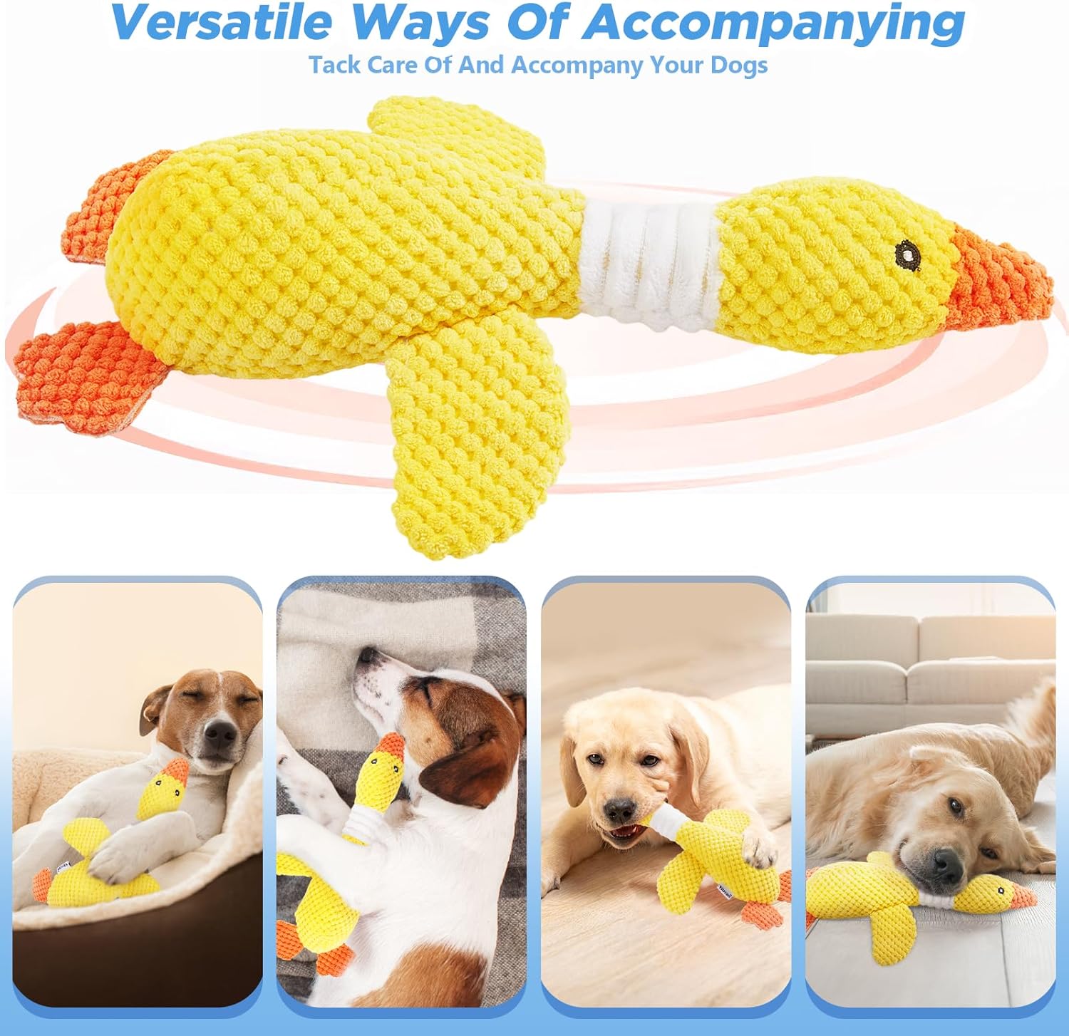 Plush Squeaky Duck Dog Toy – Soft Interactive Chew Toy for Dogs
